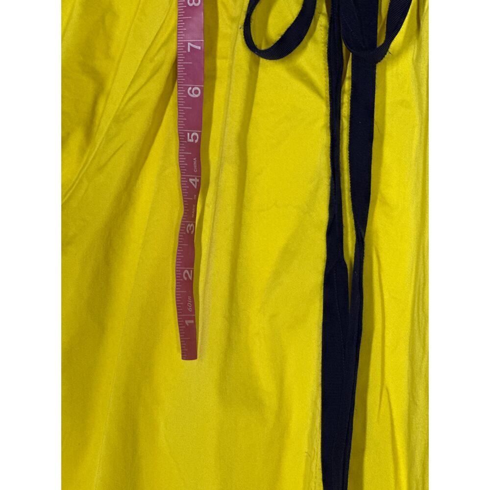 Roksanda Mini Dress Short Sleeve Mock Neck Relaxed Fit Yellow Black Bow Back M - Picture 5 of 10